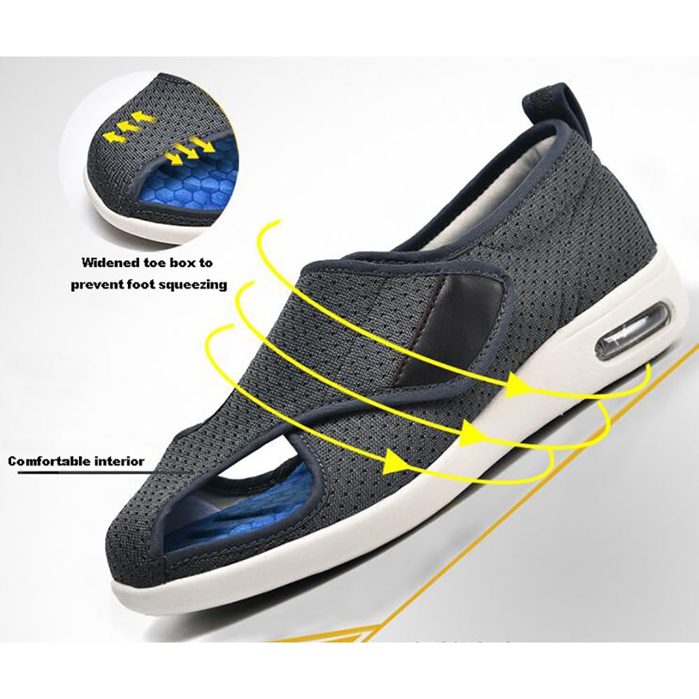 Zapatos para Diabéticos Zapatos para Caminar Ajustables Zapatos Ortopédicos Zapatos Ortopédicos Zapatillas Extra Anchas Zapatos Casuales Fáciles De Poner Antideslizantes para Pies