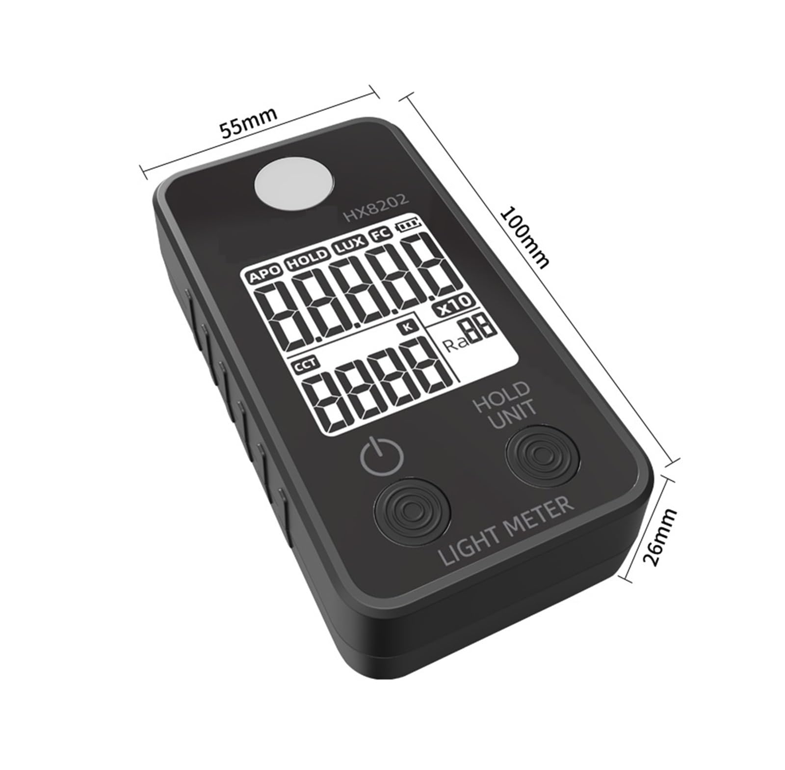 Esposimetro, Misuratore di luce Misuratore di illuminamento digitale Misuratore di lux portatile LCD 0-300.000 Lux/Fc Luxmetro tascabile Fotometro Coltivazione di piante,Misurazione UVB