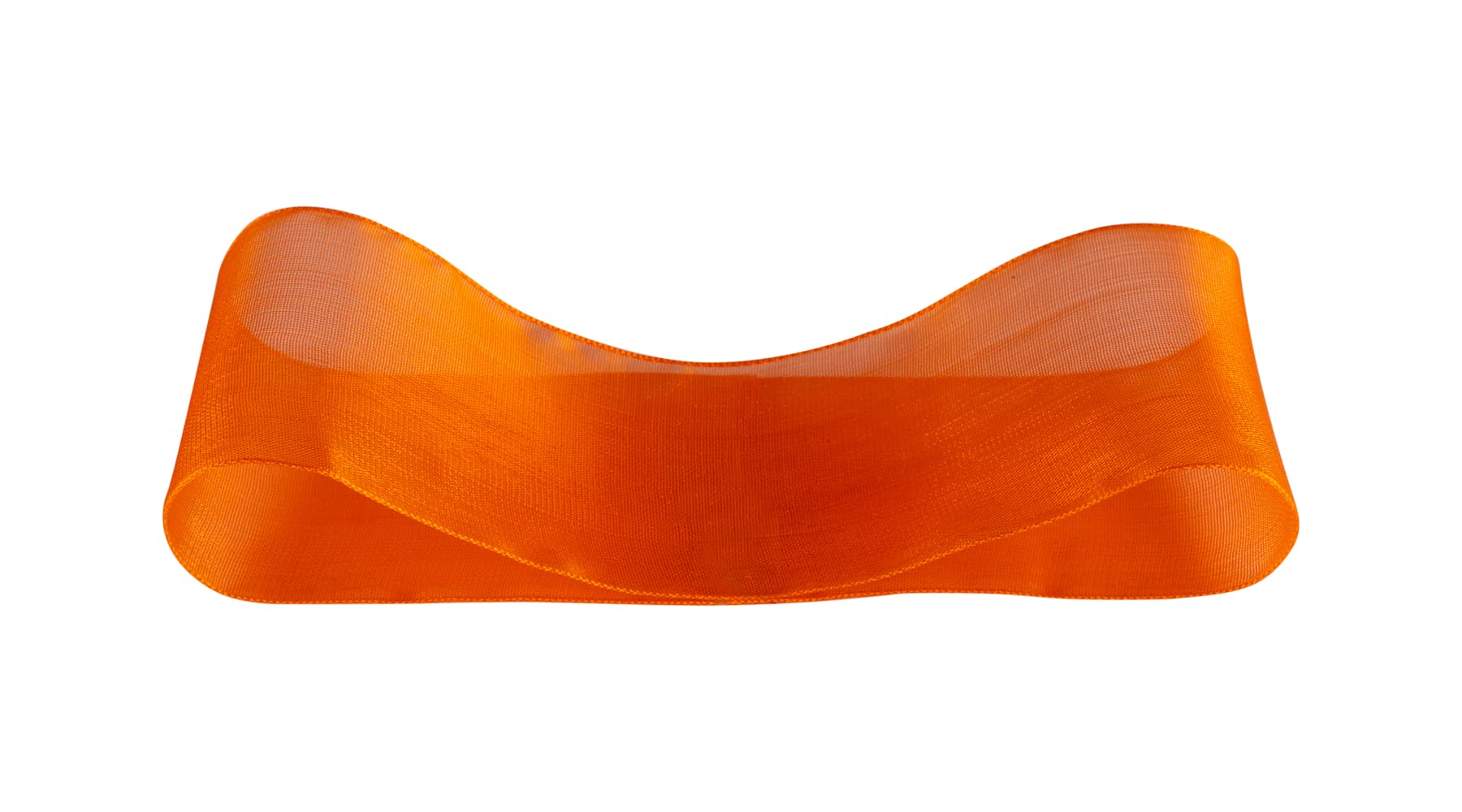 Ribbonitlux 50mm Sheer Organza Ribbon, Torrid Orange Shimmer Chiffon Ribbon 45M-Roll - Image 2