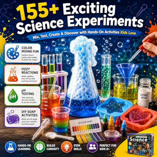 Image of FUN NATION Science Experiment Kit for Kids 7-14 Years, 155+ STEM Experiments Science Kit, DIY Chemistry & Physics Science Projects, Educational Activity Kit, Birthday and Return Gift for Boys & Girls