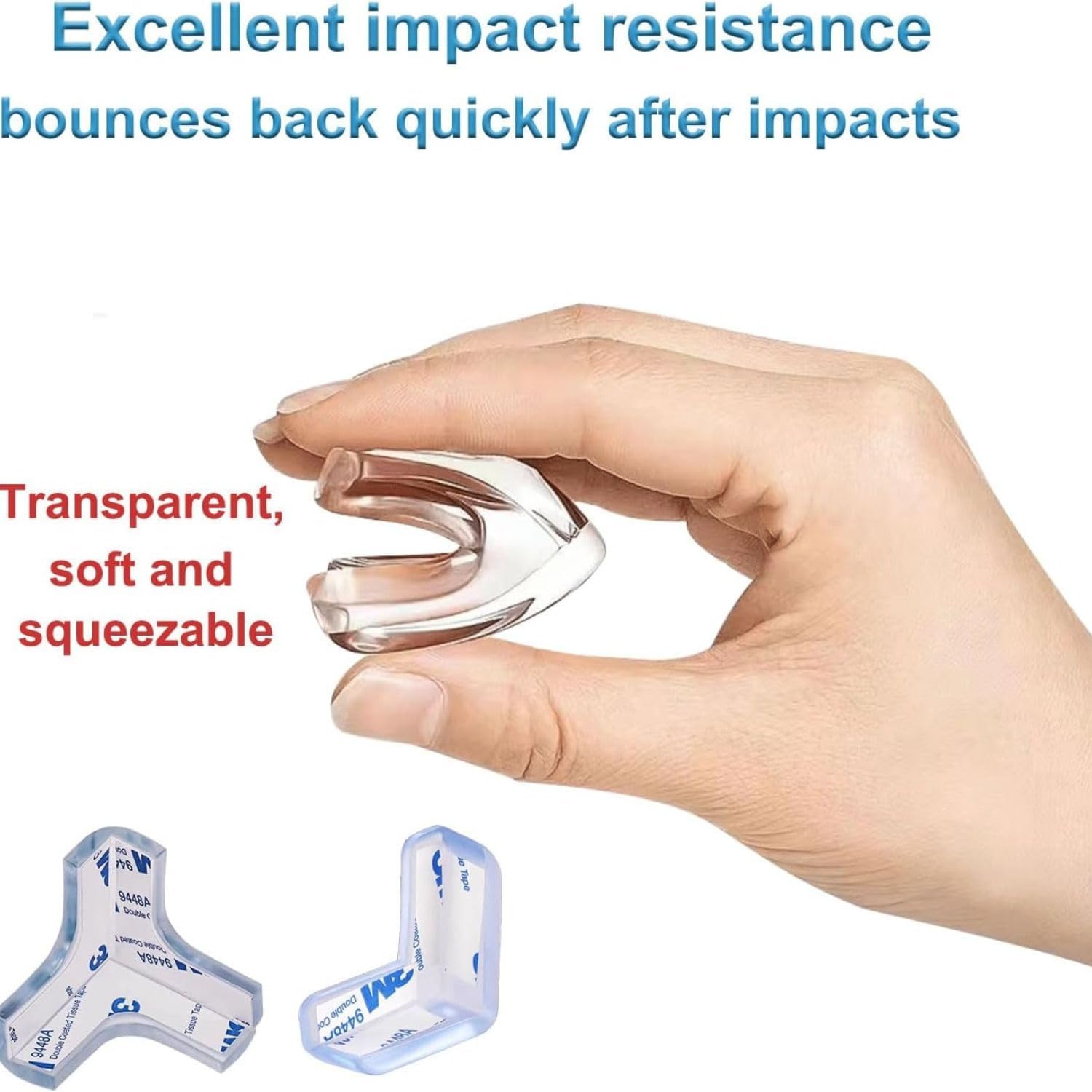 TARTAMYA Baby Proofing Corner Guards, Multi-Shape Transparent Furniture Protectors, Self-Adhesive Child Safety Edge Protectors (T Shape, Transparent (Pack of 8 Pieces)) 3