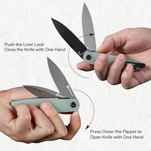 Miniatura 4 de SENCUT Bocll II Navaja plegable para EDC, cuchillo pequeño con bloqueo de revestimiento con mango G10, diseño de Brad Zinker, hoja de 2.96 pulgadas