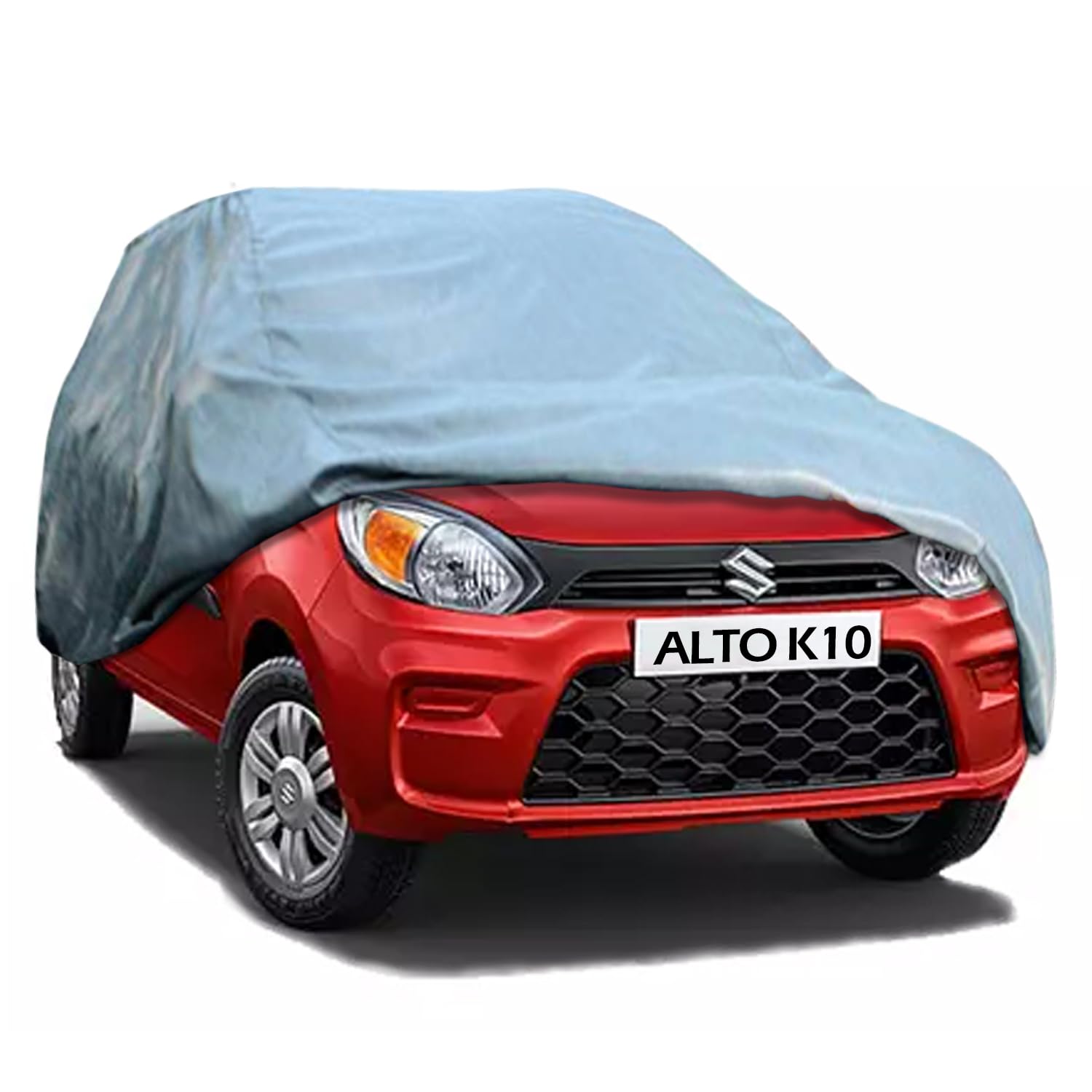 Allextreme AK7001 Car Body Cover for Maruti Suzuki Alto K10 Custom Fit Dust UV Heat Resistant for Indoor Outdoor SUV Protection (Grey Without Mirror)