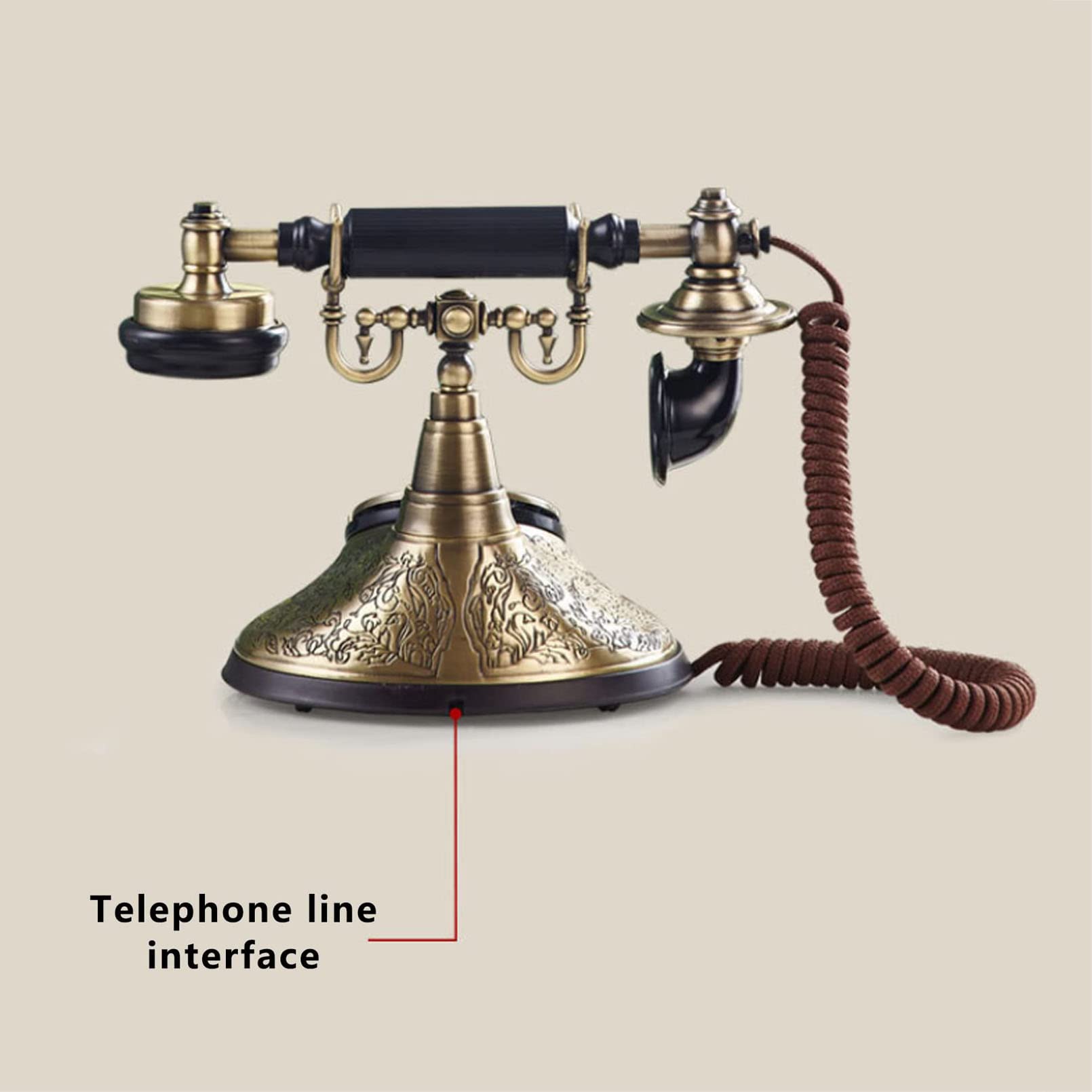 Goshyda Telefono Antico In Stile Retrò Con Filo - Modello WX-3011# In Bronzo, Suono Chiaro, Memoria Numeri E Composizione A Pulsanti Per Ufficio E Casa