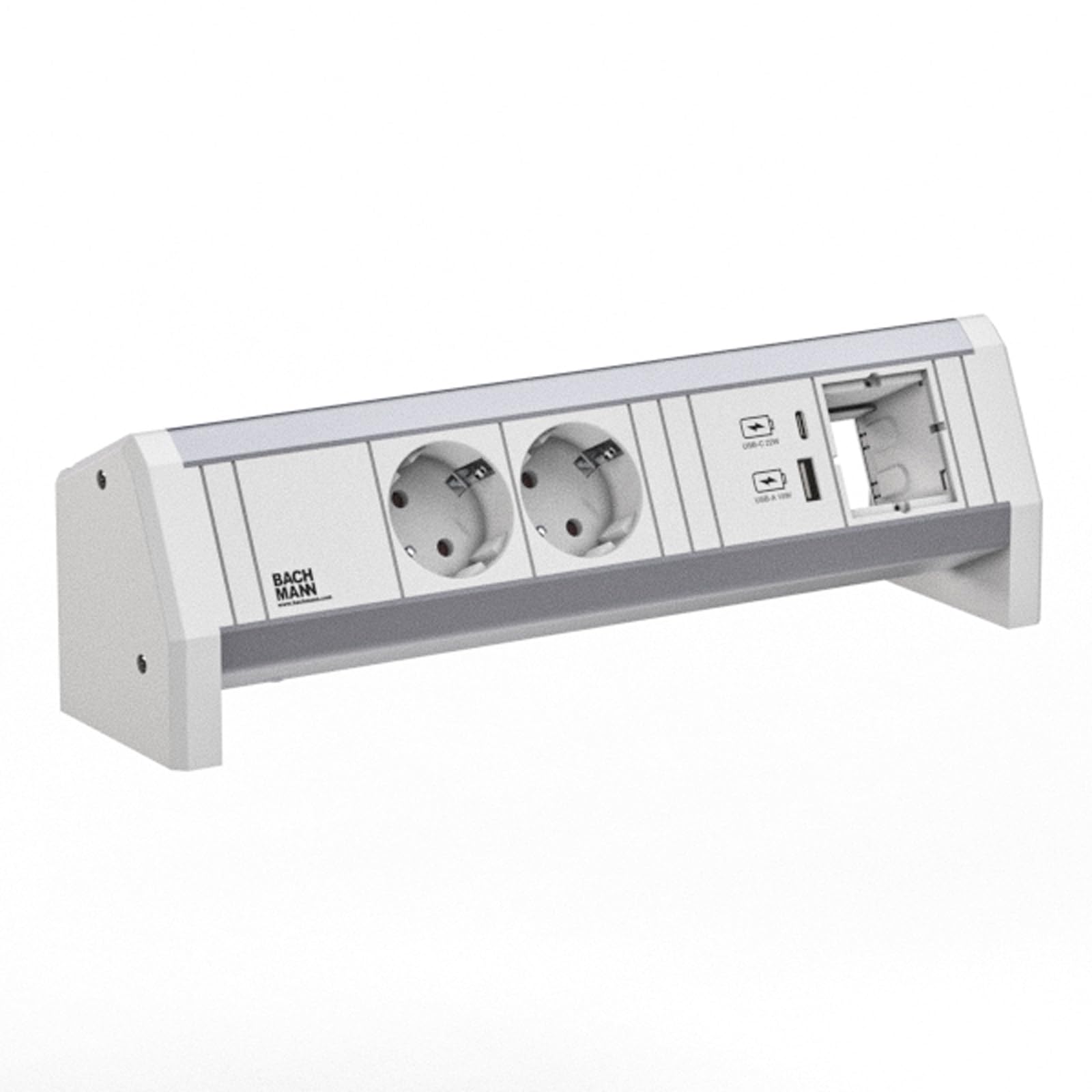 BACHMANN Desk 2xCEE7/3 1xUSB A/C 22W 1xCM GST18 RAL9010