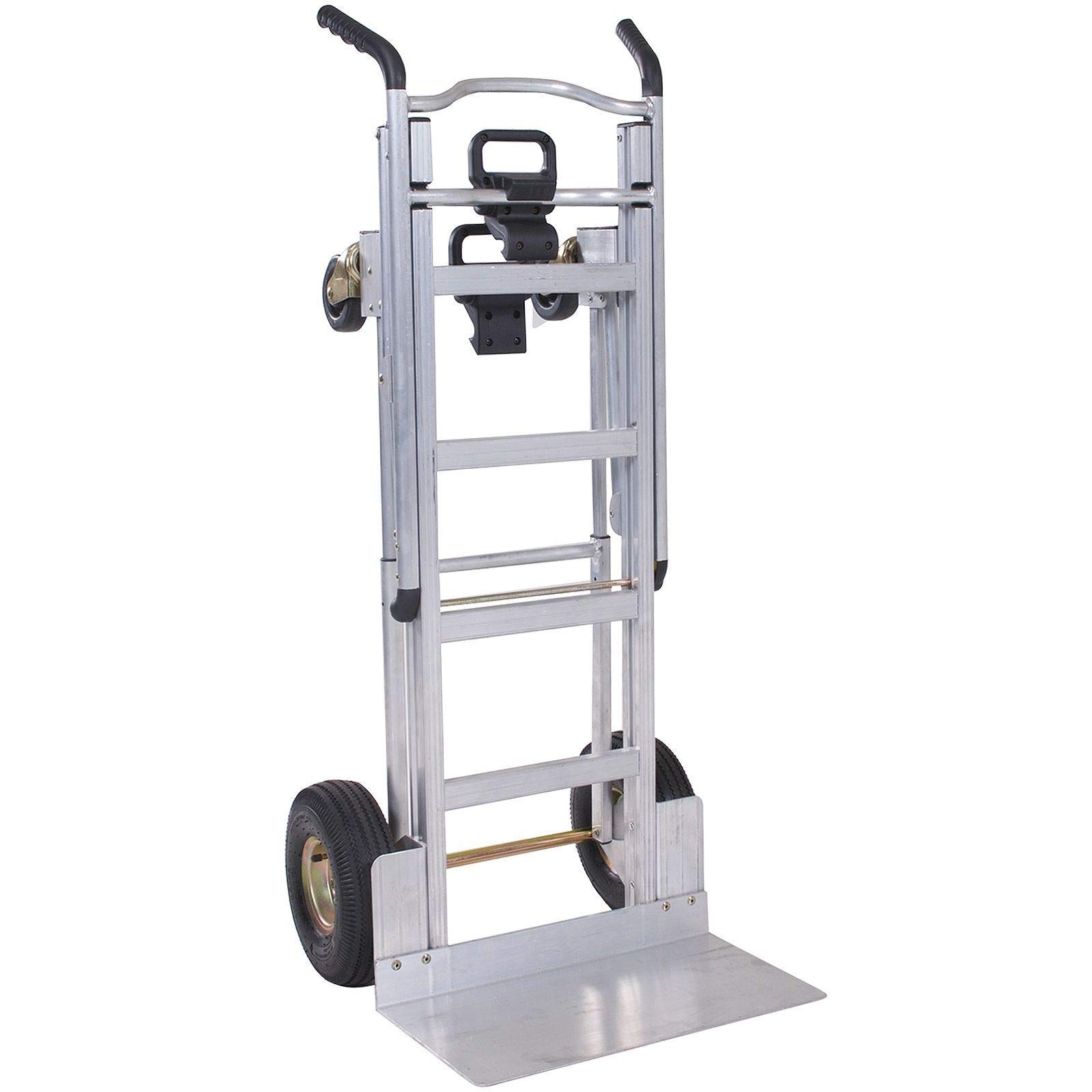 Carretilla multifunción 3 en 1, máx. 454 kg, aluminio, plegable, transporte de mano