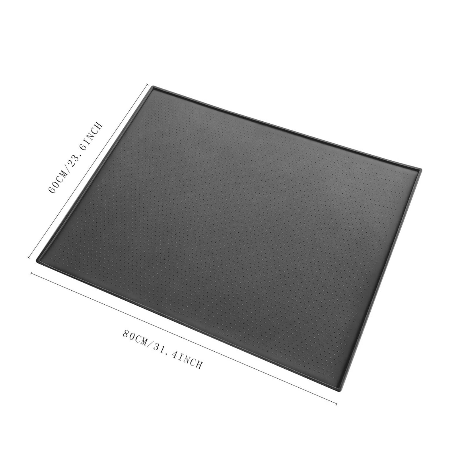 Alfombrilla Rectangular con Bor Antivibración Resisn Al Térmico para Hogar, Granulado Negro