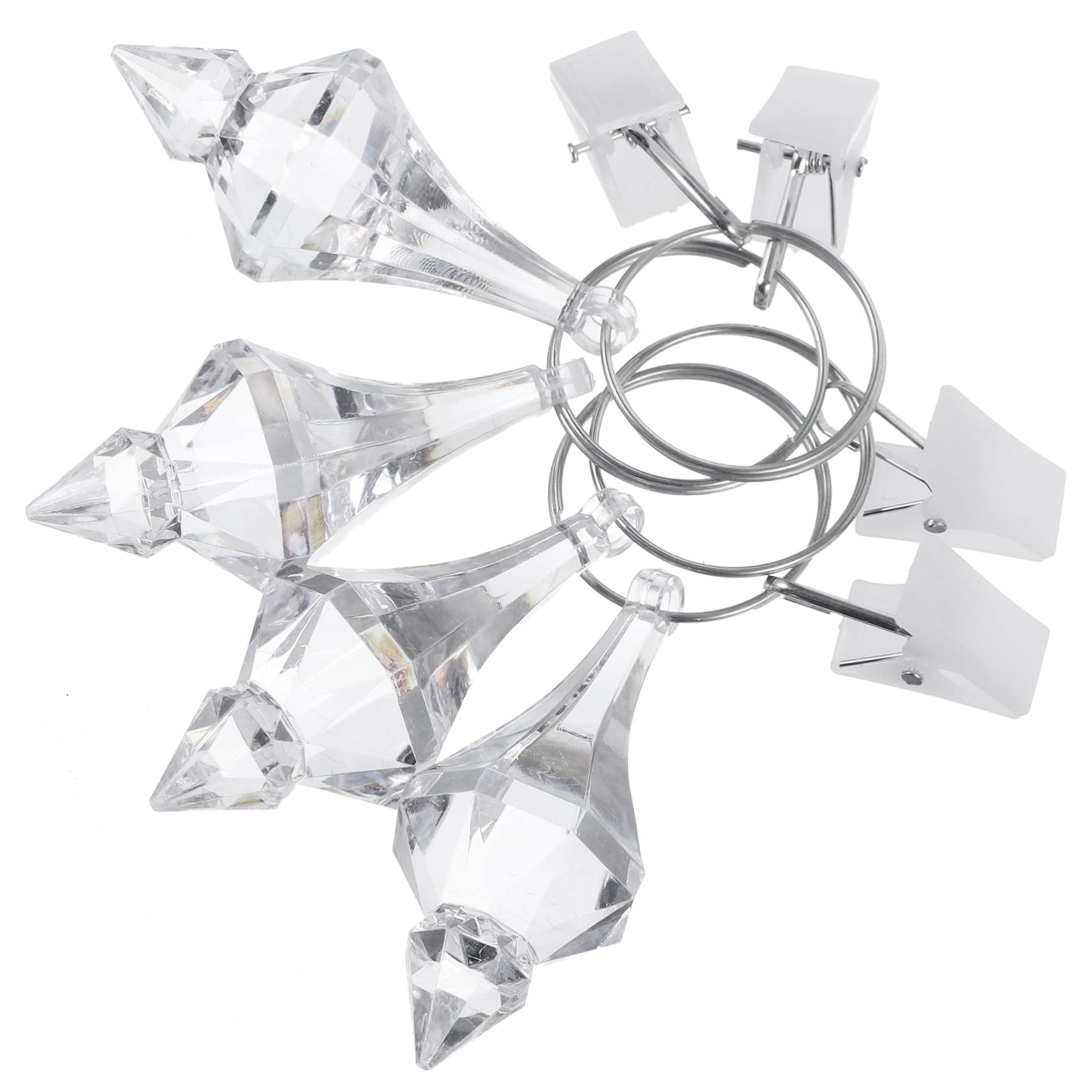 VOSAREA 20pièces Pendentifs De Rideaux Cristal Lot de Clips Décoratifs pour Rideaux De Poids De Table Accessoires Pratiques Et Élégants pour Maintenir Les Draperies Place