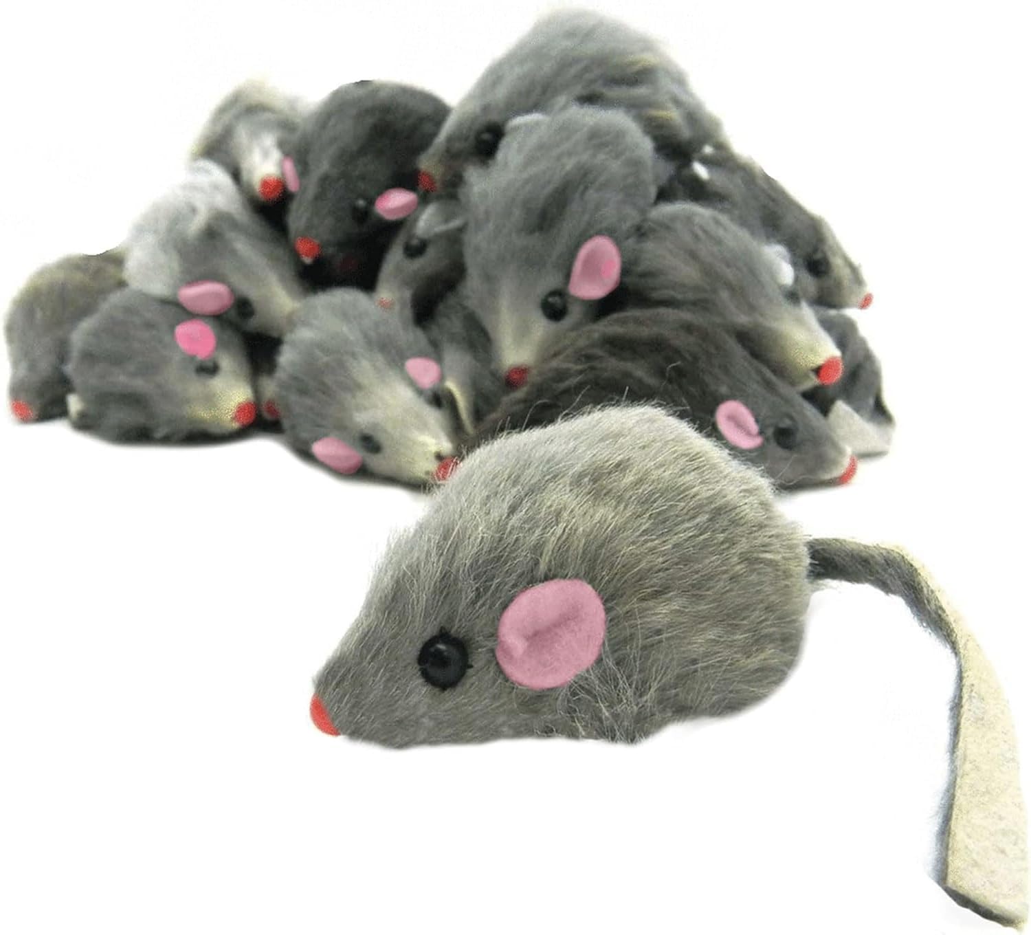 5 Pcs Gray Fur Rattle Mouse Cat Toy Mice Animal Toy Pet Supplies Furry Play Combo – Cat Toy Mix