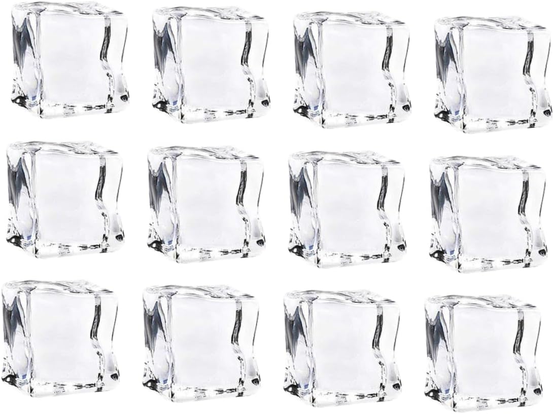 150pcs Artificial Ice Cubes Crystal Ice Cubes Acrylic Material Reusable for Coolers Wedding Party Props