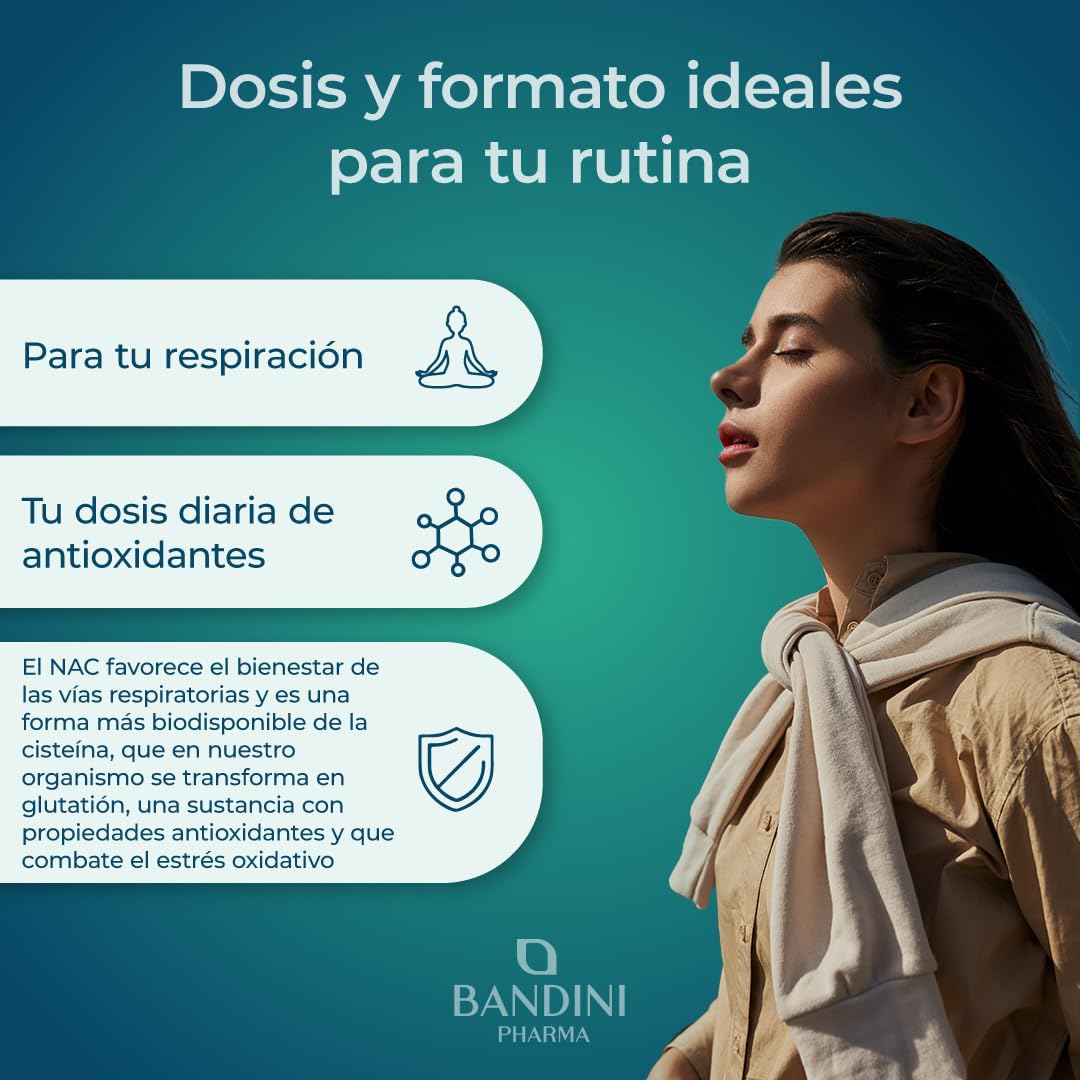 Bandini® NAC N-Acetilcisteína | 800 mg - 220 Cápsulas | Más de 7 Meses de Suministro | Antioxidante y Aminoácido N-Acetil-Cisteína, Natural Precursor de Glutatión | Vegano, Sin OGM