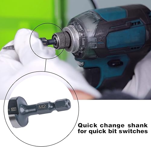 Miniatura 4 de M2 HSS - Juego de brocas de cambio rápido de 12 pulgadas, 34 pulgadas y 78 pulgadas, brocas de doble estriado para taladrar agujeros en acero