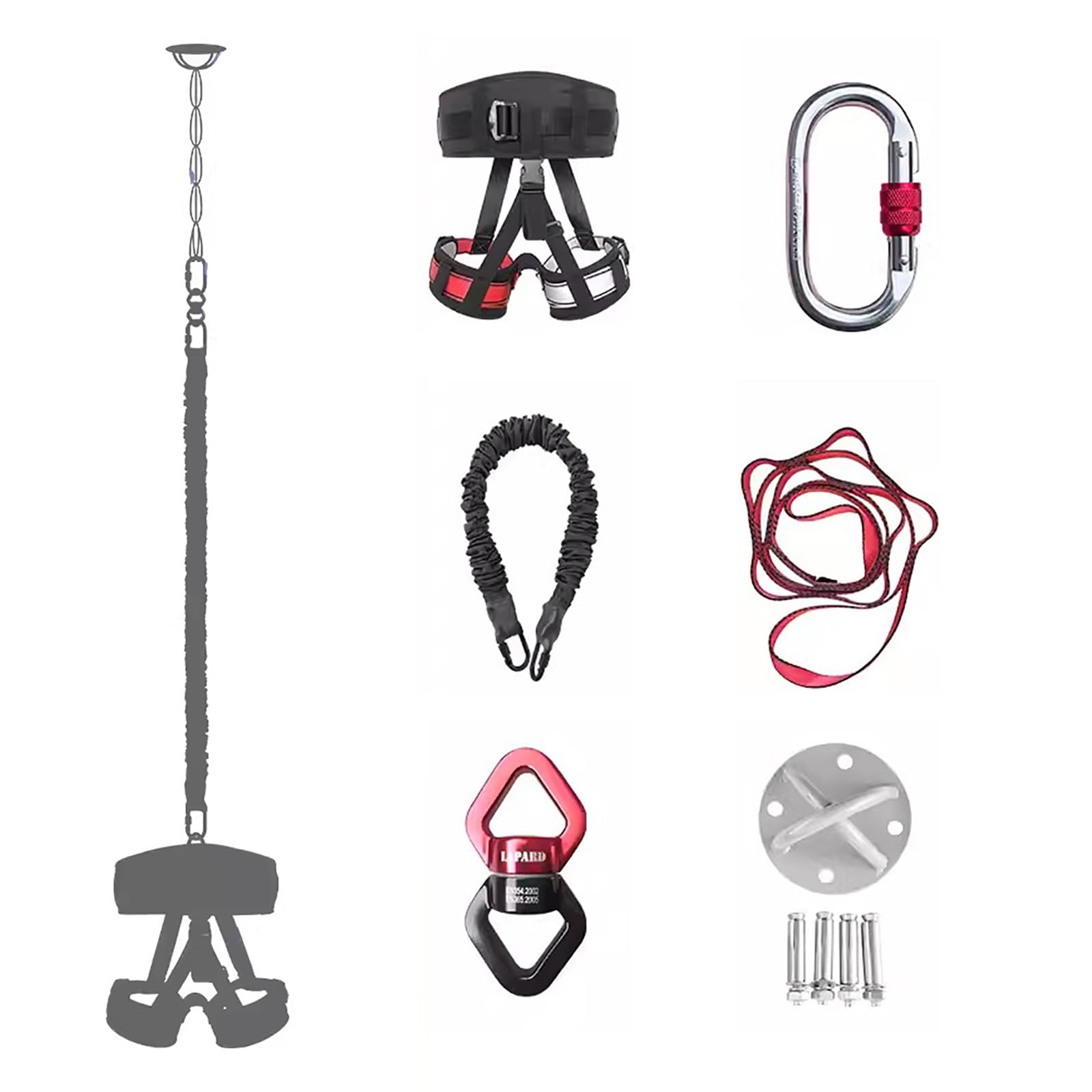 5D Home Suspension Training Kit Casual Resistance Bands Dance Rope for Flip Training Anti-Gravity Dance Cord for Fitness