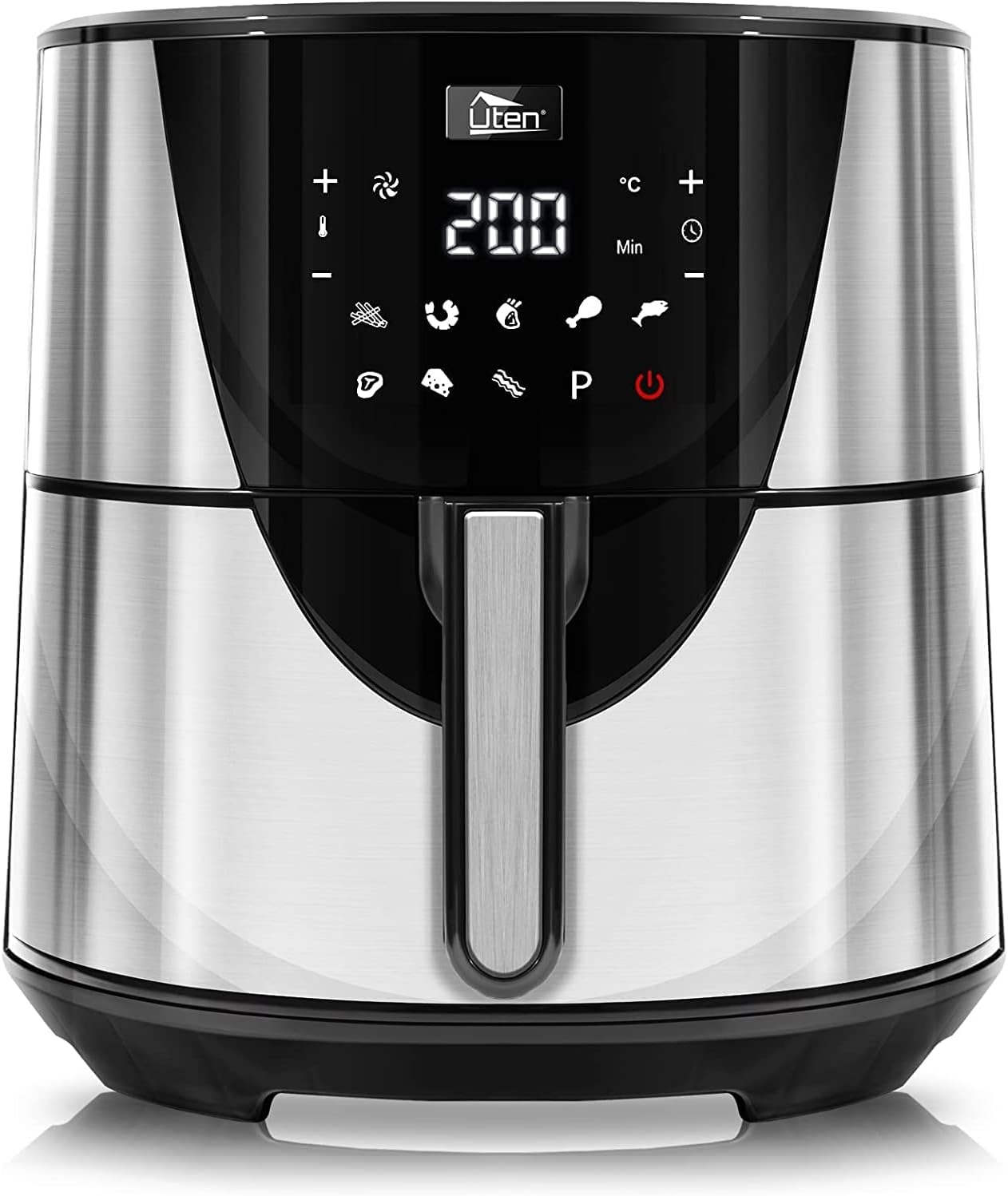 Air Fryer, Uten Air Fryers Oven 7.5 L, 8 Preset Programs, Preheat, Power Off Memory Function, Recipes, 1700W