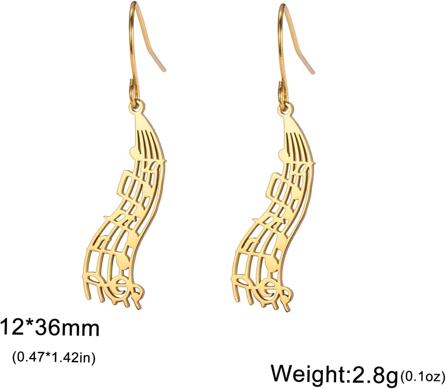 Musical Note Earring for Women Stainless Steel Delicate Chic Staff Notes Dangle Earrings Music Jewelry Gift for Musician Lover - Image 6