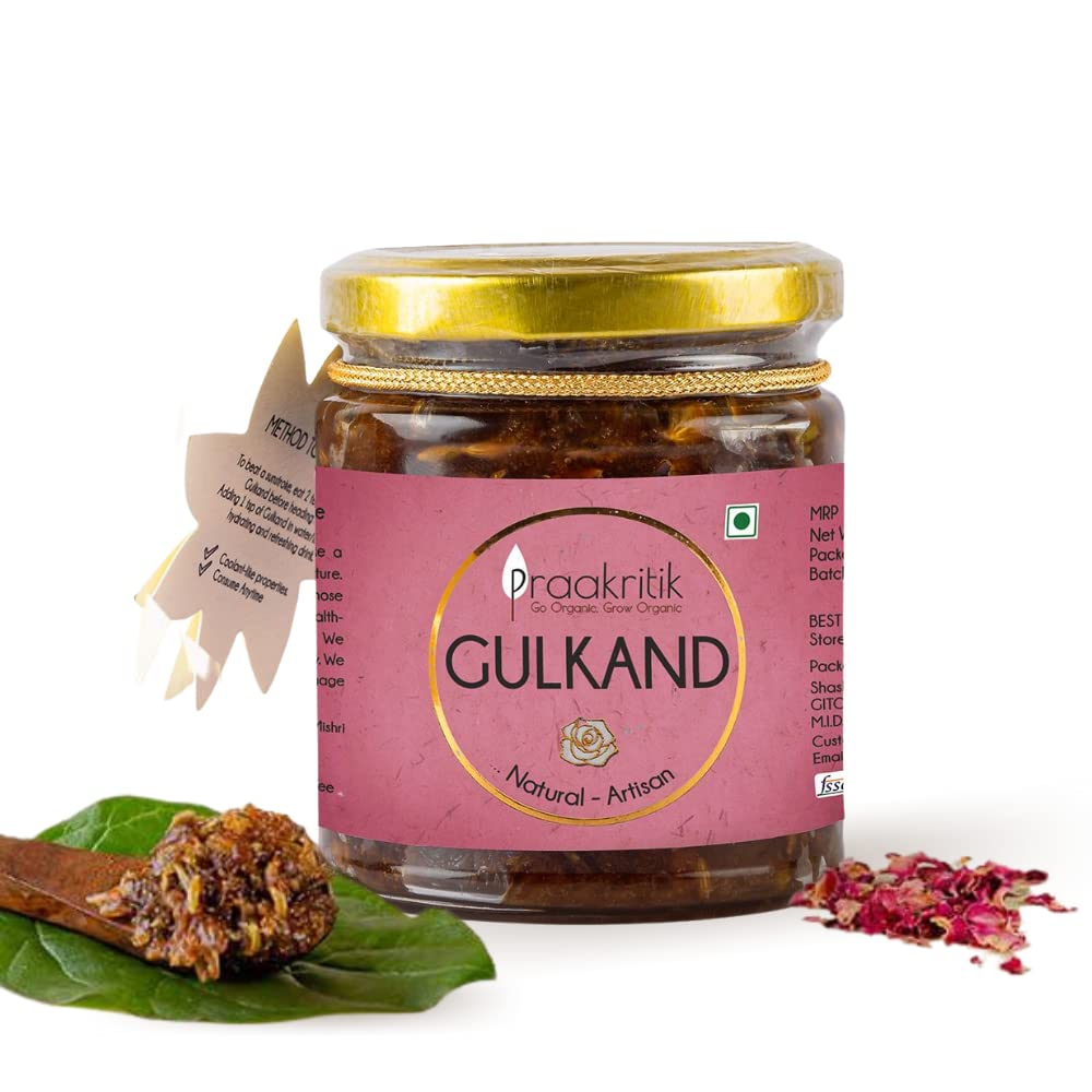 Praakritik Gulkand Natural Artisan Flavour, Organic, Pure Vegetarian, Rich in Calcium and Antioxidants, Natural Cooling Agent, 250 Gm (Mishri Flavour) (B09PLNN368) Amazon Price History, Amazon Price Tracker