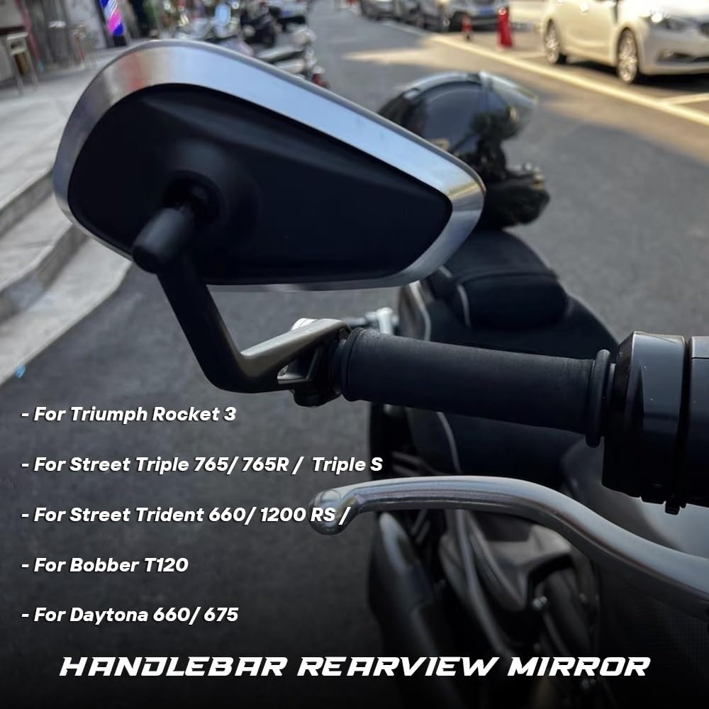 Moto Lusterko końcówkowe kierownicy Motocyklowa k Pasuje Do Triumph Rocket 3 Street Triple S 765 RS/R Speed ​​1200RS/RR Kierownica Motocykla Lusterko Wsteczne Uchwyt Końcowy