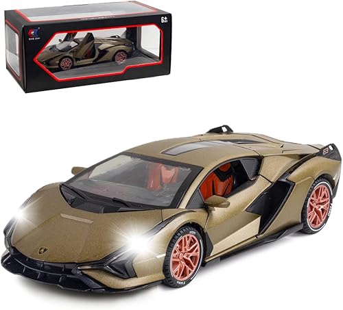 Sian FKP37 convertible 132 - Modelo de automóvil fundido, vehículo de juguete con sonido y luz, puerta se puede abrir, autos de juguete de metal