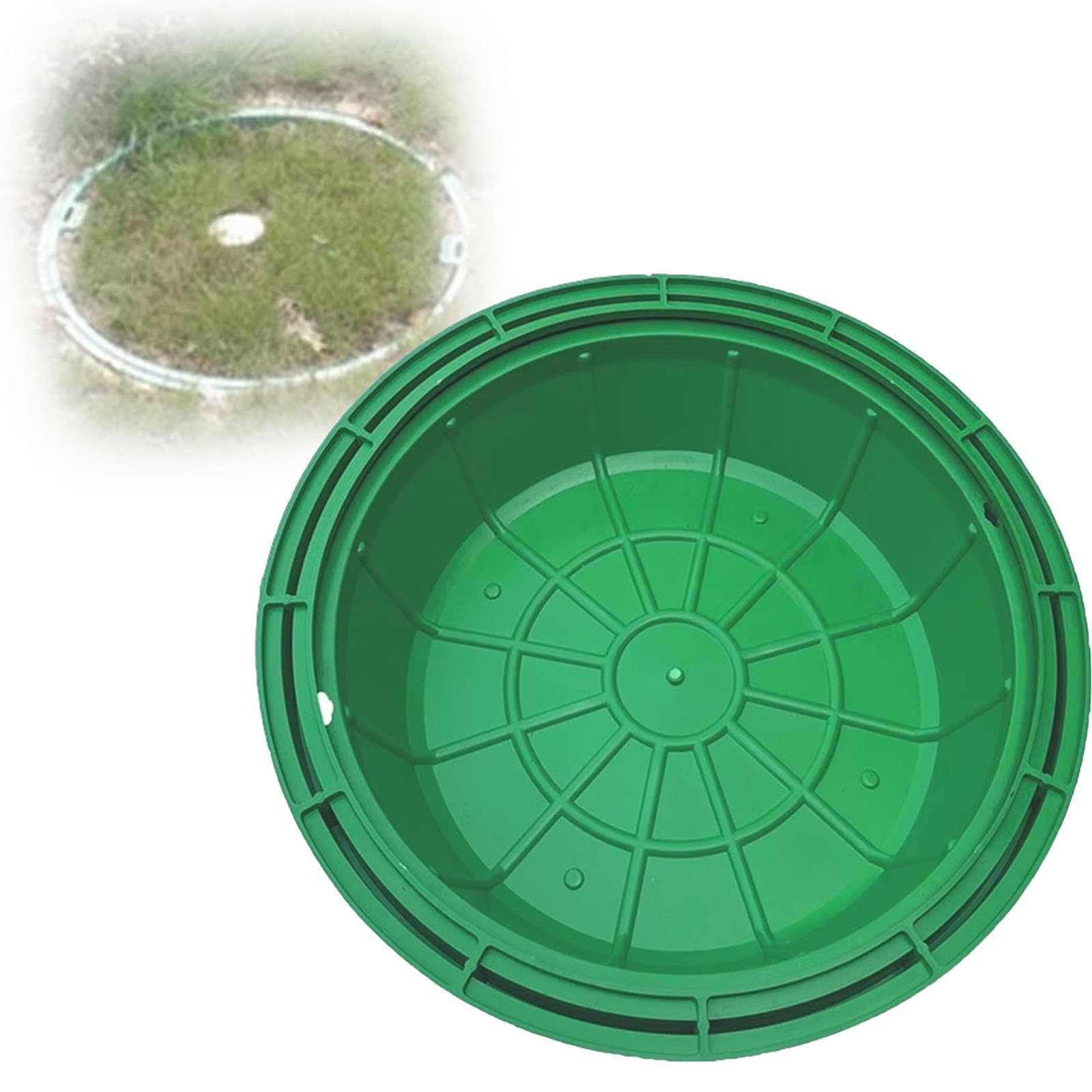 Green InvisibleBasin Cover 40cm Manhole Lid for Outdoor Patios Gardens & StreetsEmbedded Ln Solut (1 PC)