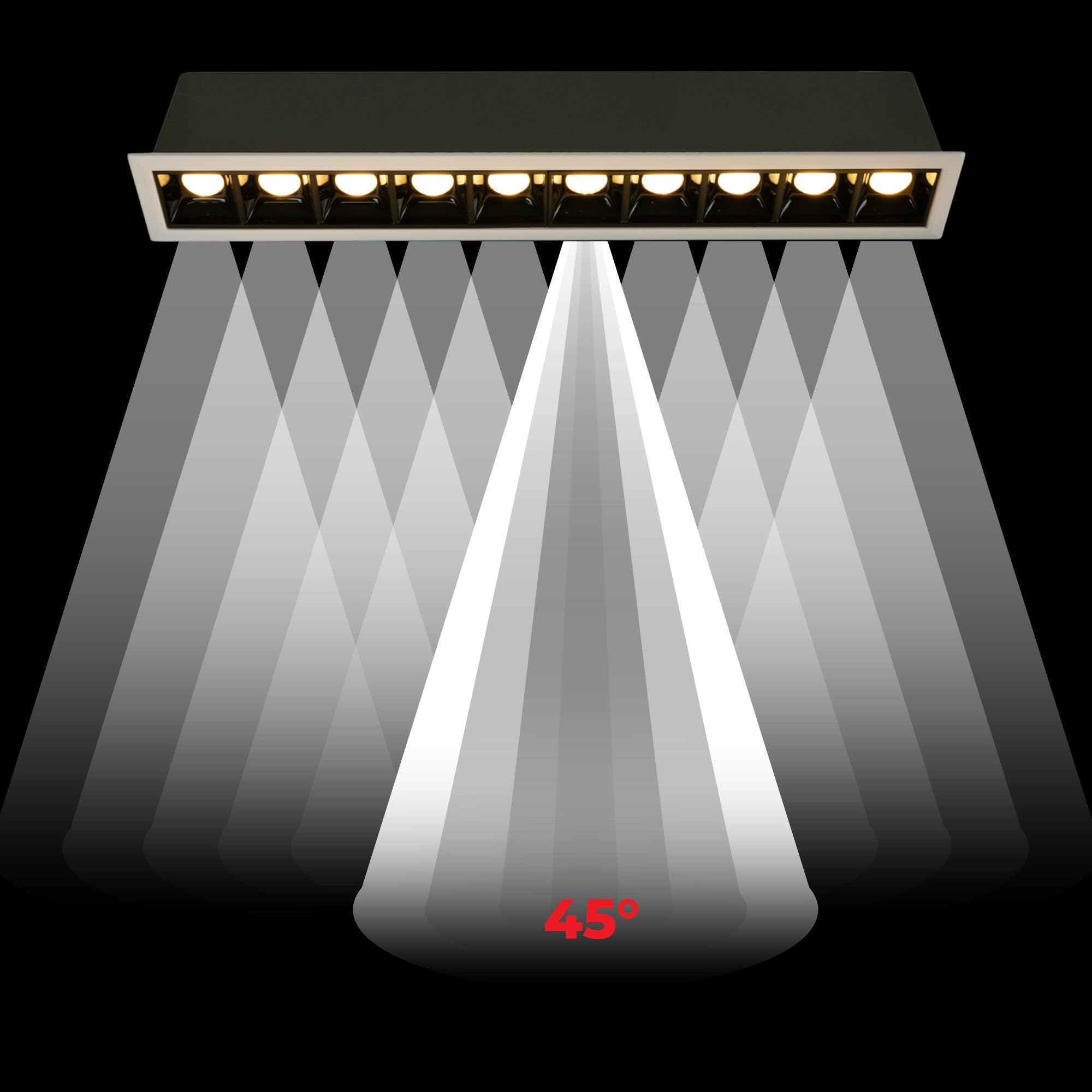 B·LED BARCELONA LED - Foco lineal LED empotrable 20W - UGR18 - CRI90 - Chip - Blanco - Blanco Neutro