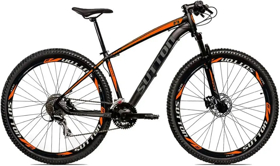 Bicicleta Aro 29 Sutton Extreme 21V Shimano Freio a Disco Quadro de Alumínio 21 Marchas com Suspensão Com Trava e Regulagem