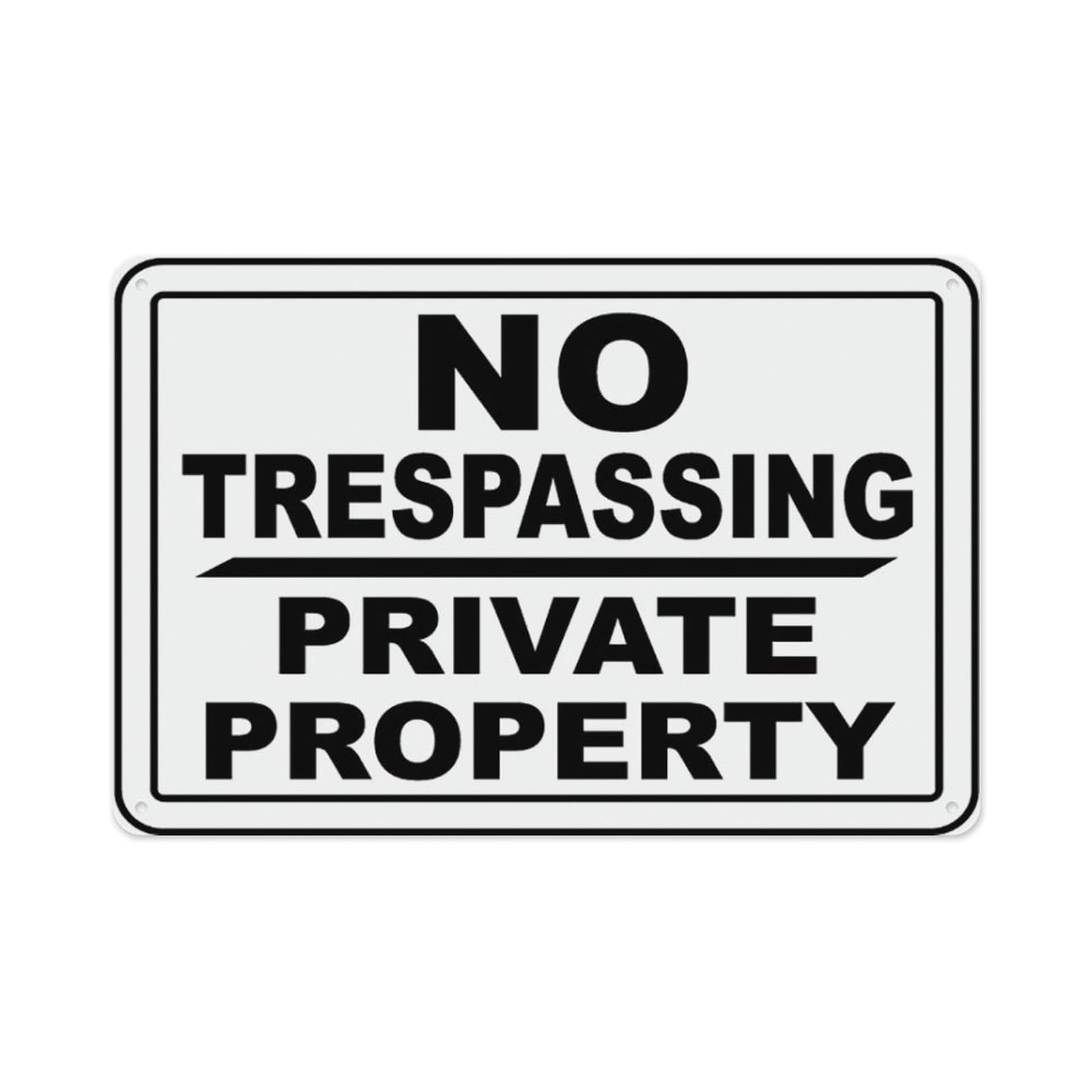 peiyeety No Trespassing Private Property Sign Aluminum Tin Warning Signs For Home Outdoor Garden 12X16 Inches