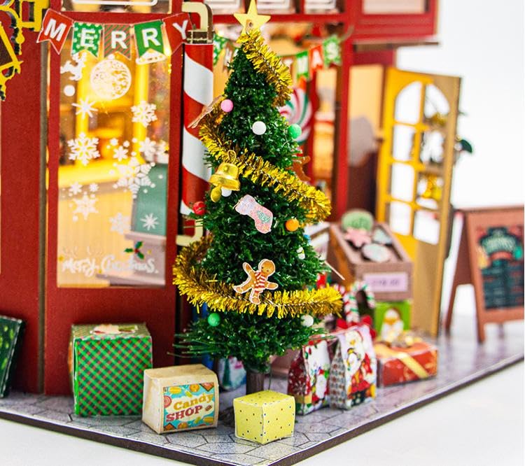 Juego de 3 casitas navideñas de madera con luces LED - Adornos para árbol de Navidad y hogar - Portavelas LED navideños - España Juego de 3 casitas navideñas de madera con luces LED - Adornos para árbol de Navidad y hogar - Portavelas LED navideños - España
