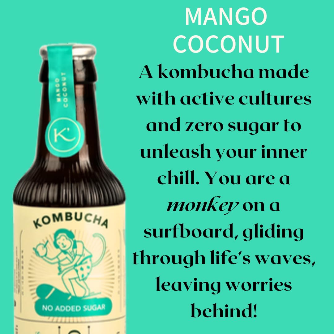 Kultur'd Kombucha - Mango Coconut, Elderflower Muskmelon (No added