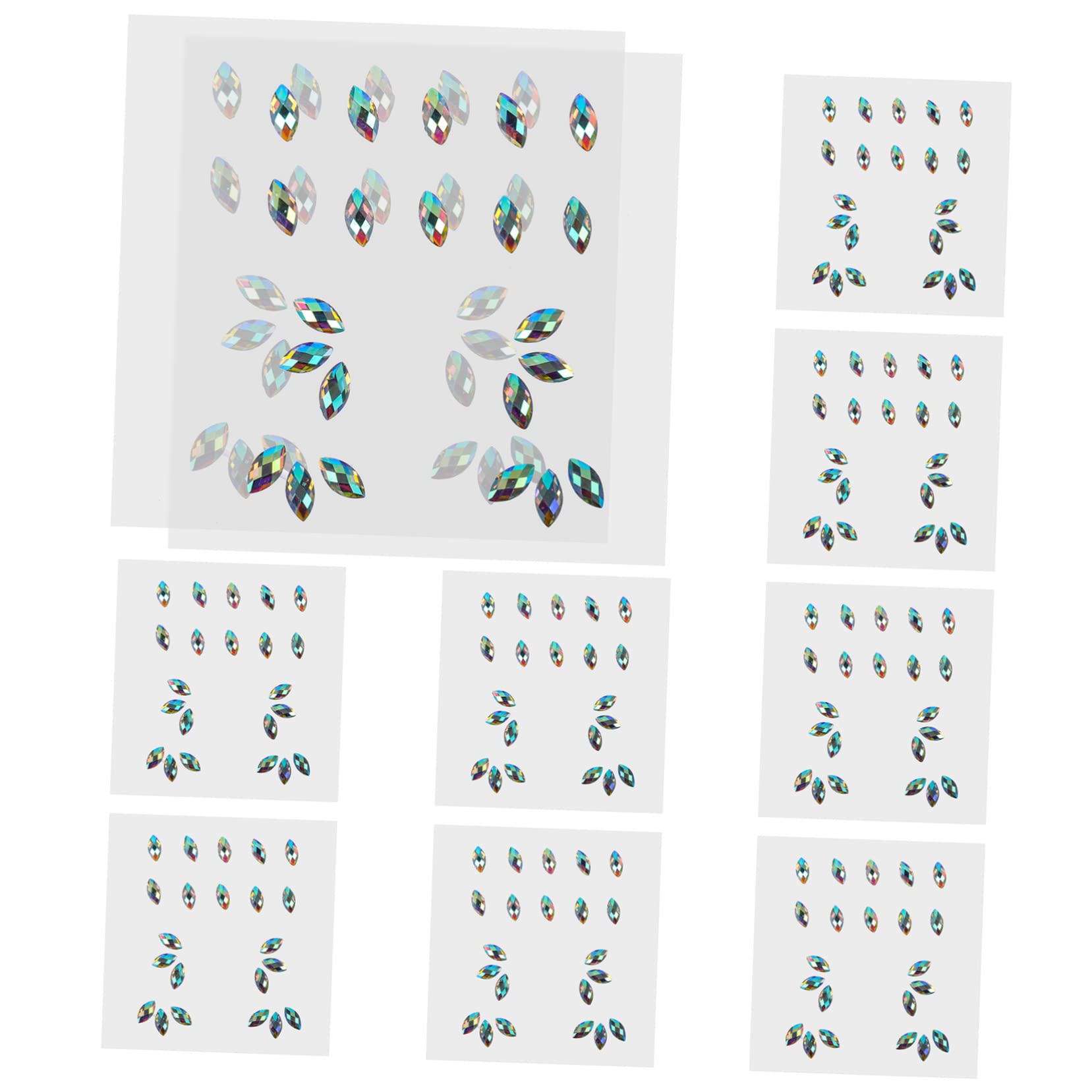 Healeved 40hojas Gemas Faciales Adhesivas Brillantes Para Maquillaje De Stickers De Diamantes Para Ojos y Cuerpo Para Fiestas Carnaval y Eventos Especiales