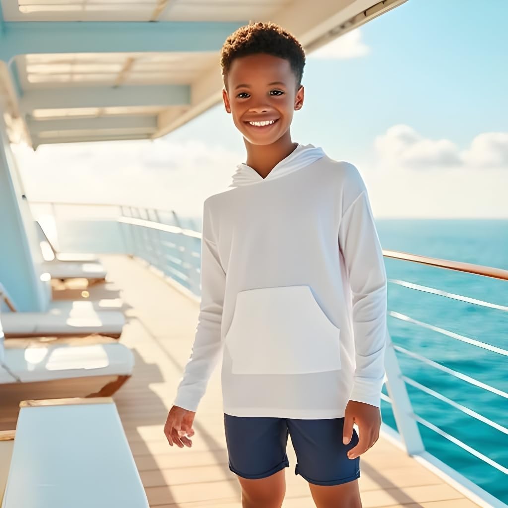 INGEAR Boys' Rash Guard Long Sleeve UPF 50+ UV Protection Swim Shirt, Hooded Sun Shirt, Quick Dry Fishing Shirt for Kids - Image 3