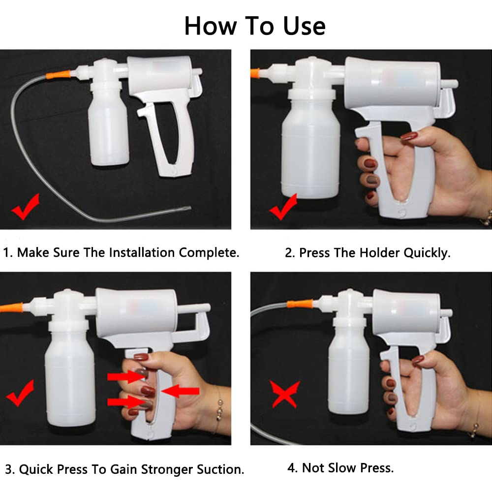 Manuelle Schleimabsaugpumpe, tragbarer handbetriebener Sputum-Absauger für Zuhause, Outdoor, Reisen, Notfall