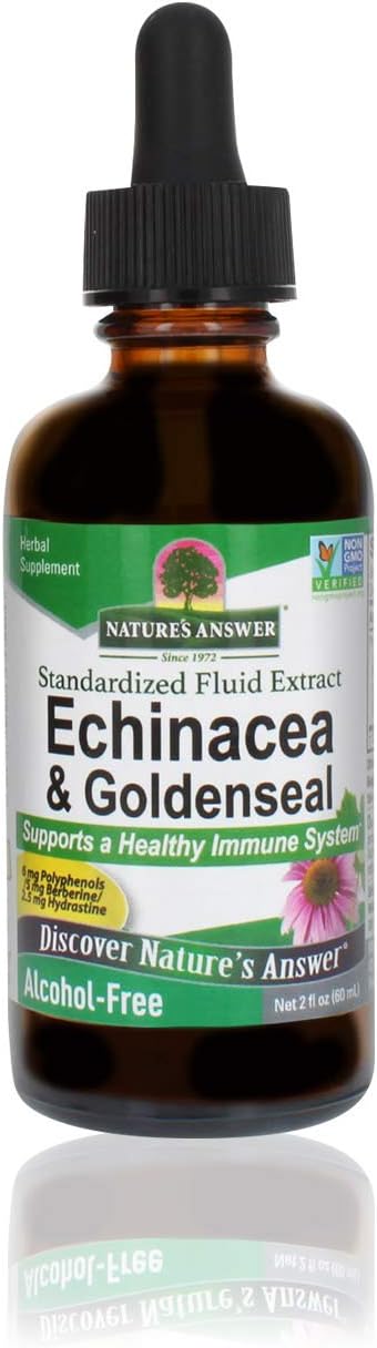 Nature's Answer Enchinacea & Goldseal | Supports a Healthy Immune System | Super Concentrated Pure Extract | Alcohol-Free, Gluten-Free, Vegan & Kosher Certified 2oz