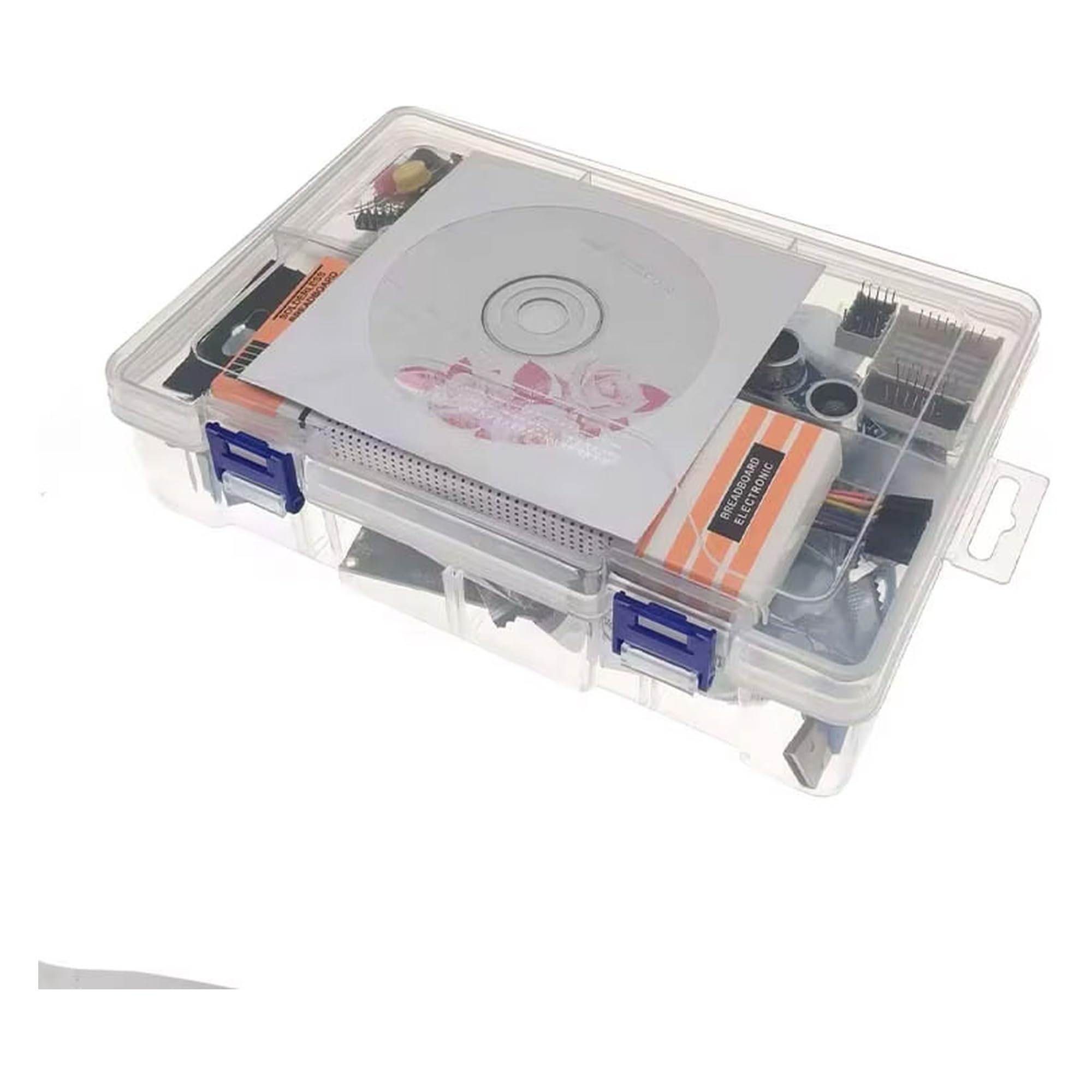 Starter Kit elettronic per componenti RFID compatibile con Arduino UNO R3, oltre 40 componenti, RFID RC522 con scheda e portachiavi, sensore a ultrasuoni LCD 1602 IIC HC-SR04 Servo SG90