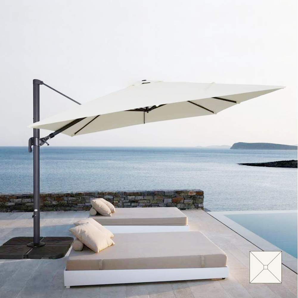FP-TECH - COPERTURA TELO DI RICAMBIO 3X3 PER OMBRELLONE DA GIARDINO TOP AIR CAMINO 3 X 3 (Beige)