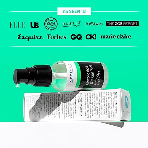 Miniatura 2 de Exfoliante de ácido glicólico al 30 exfoliante facial químico profesional con retinol extracto de té verde para cicatrices de acné aumenta el