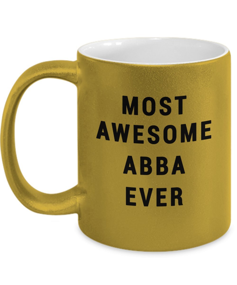 Angitu Design Best Abba Mug Most Awesome Abba Ever in the World Gold Coffee Cup for Father's Day