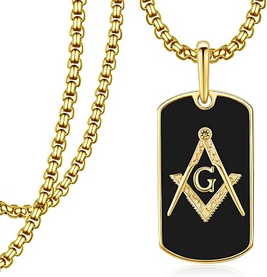Masonic Necklace for Men 925 Sterling Silver Masonic Pendant Necklace Masonic Gifts for Men