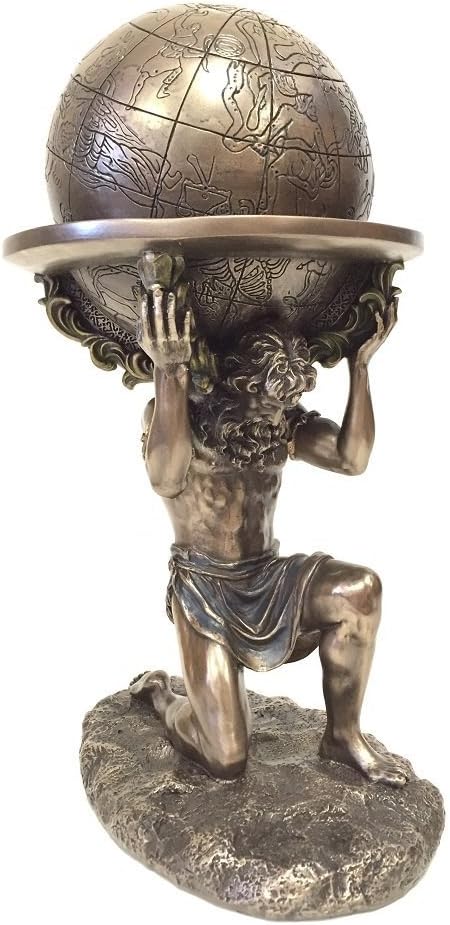 wu Bronze Greek Titan Atlas Carrying The World Statue
