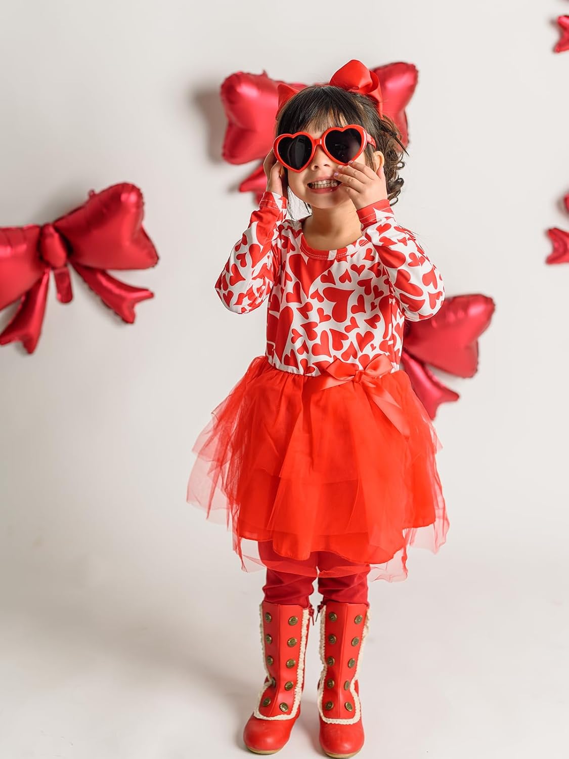 Vieille Toddler Girls Valentine's Day Tulle Dress Long Sleeve Princess Party Tutu Dresses 2-6 Years - Image 4