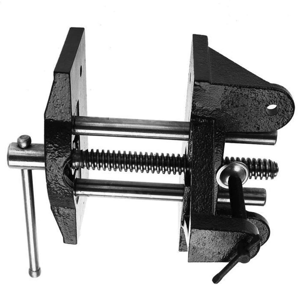 Cocoarm Morsa per la Lavorazione del Legno Morsa da Tavolo in Ghisa Morsetto Manuale con Design con Ganascia in Acciaio Al Carbonio Sostituibile e Asta in Acciaio da 45 Mm per Falegnami Riparazione e