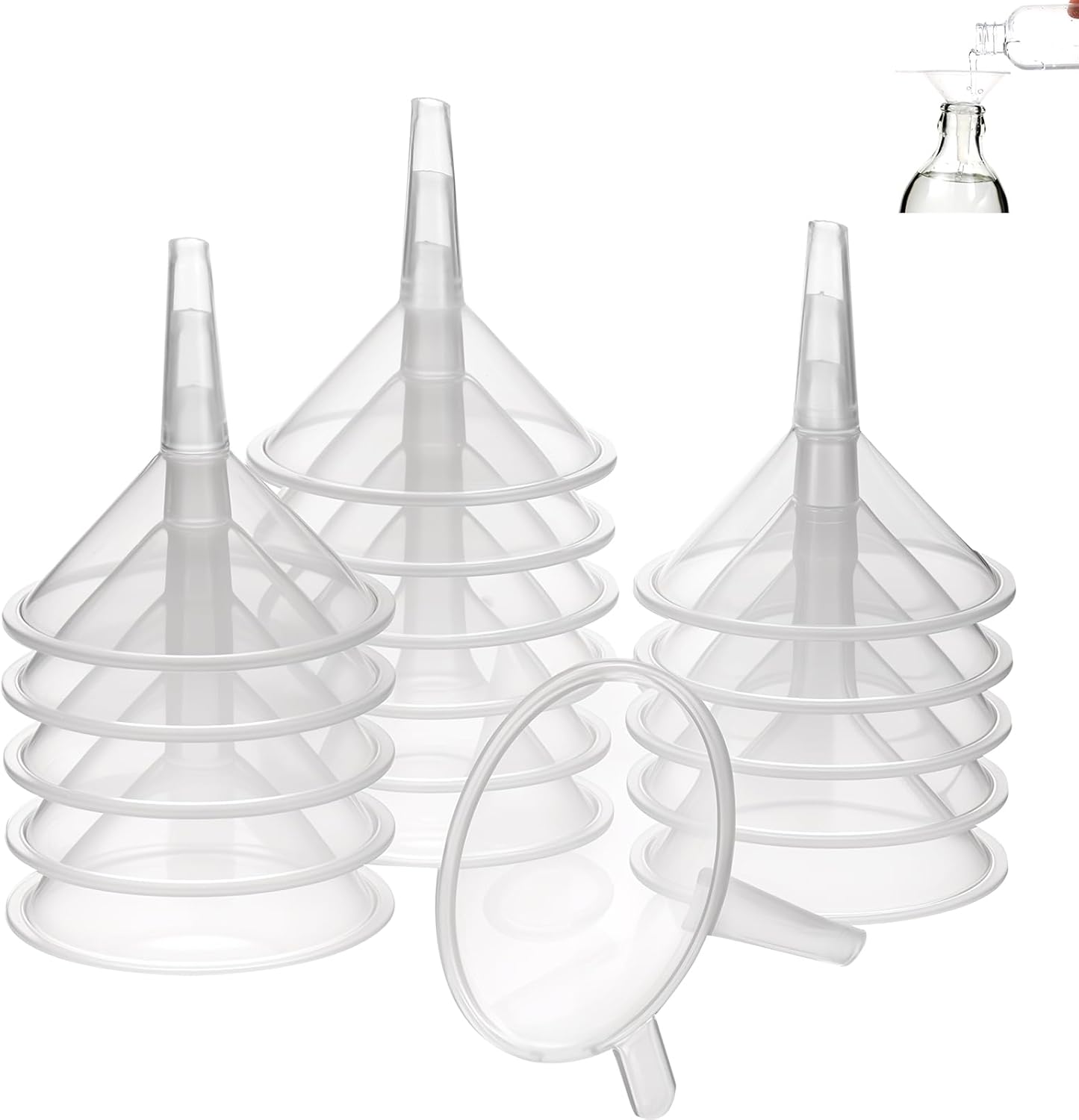 1 2 0 Pcs Small Funnel for Filling, Clear Plastic Mini