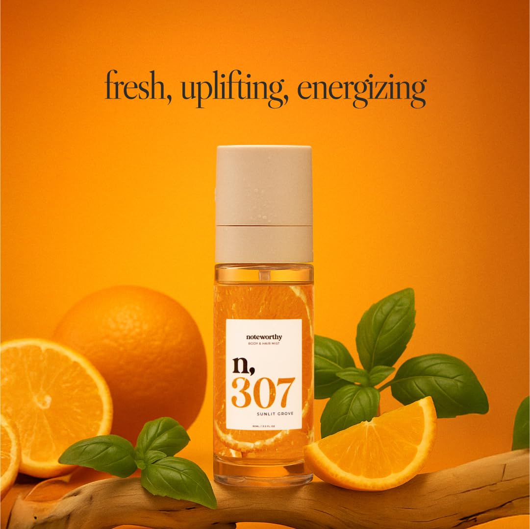 Noteworthy n,307 Sunlit Grove Body Mist – Mandarin • Clementine • Basil • Sandalwood • Cypress • Vanilla Milk | Refreshing, Light, Gender-Neutral Fragrance Mist, Travel-Friendly - Image 4