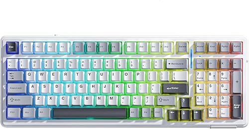 Aula F99 3 Modlu RGB Hot Swap Mekanik Linear GrayWood V3 Switch Kablosuz Makrolu Klavye Gri
