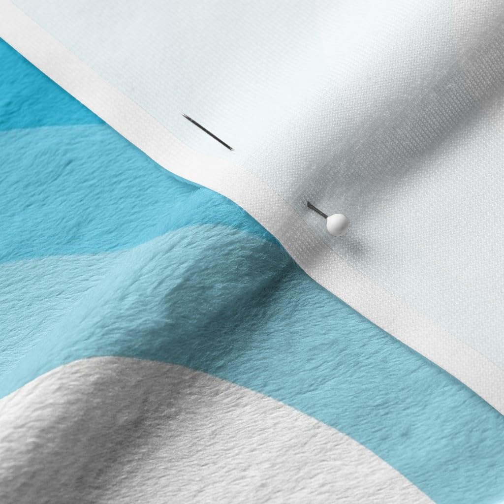 Spoonflower Fabric - Ocean Blue Stripes Beach Retro Waves 1970S Nautical Printed on Minky Fabric by The Yard - Sewing Baby Blankets Quilt Backing Plush