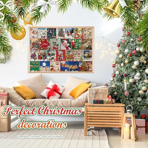 Advent Calendar 2023 Christmas Gift, 25 Boxes 1000+ Pieces Holiday Jigsaw Puzzles for Kid Adult, 25 Days Surprise Christmas Countdown Calendars Home Fireplace Decoration 4 61jF0bQ+spL. AC