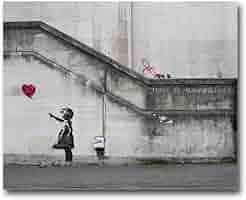 給水と水で風船「絵画」原画 Amazon.co.jp: WCP Banksy バンクシー GIRL WITH PURPLE BALLOON