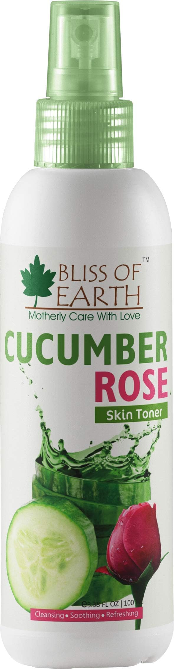 Cucumber Rose Toner, Hydrating & Refreshing Facial Toner with Cooling Cucumber, Rose Water, Pore Tightening, Oil Control, Redness Soothing & pH Balancing for Glowing Skin – 100ml