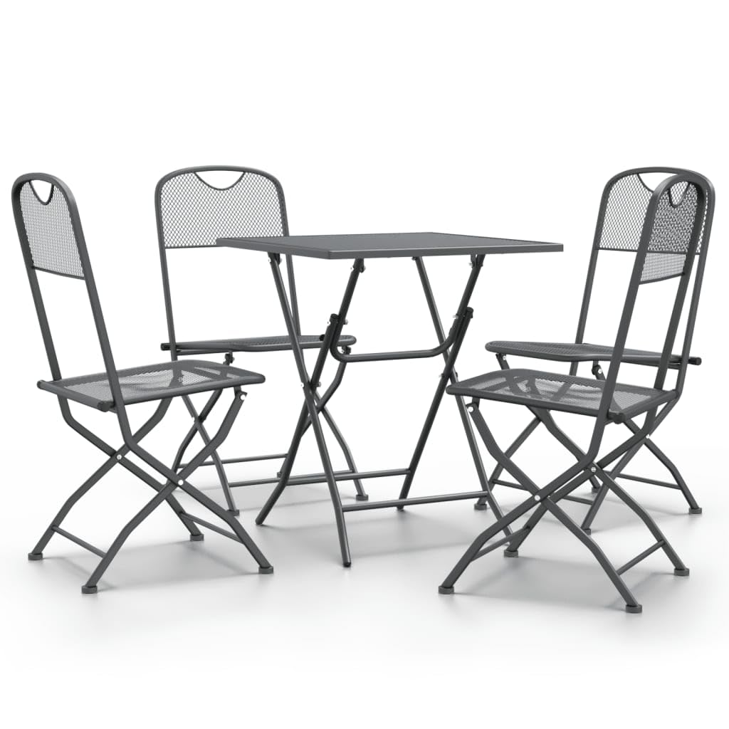 Set di mobili da giardino per terrazze, mobili da balcone, 5 pezzi, grigio antracite