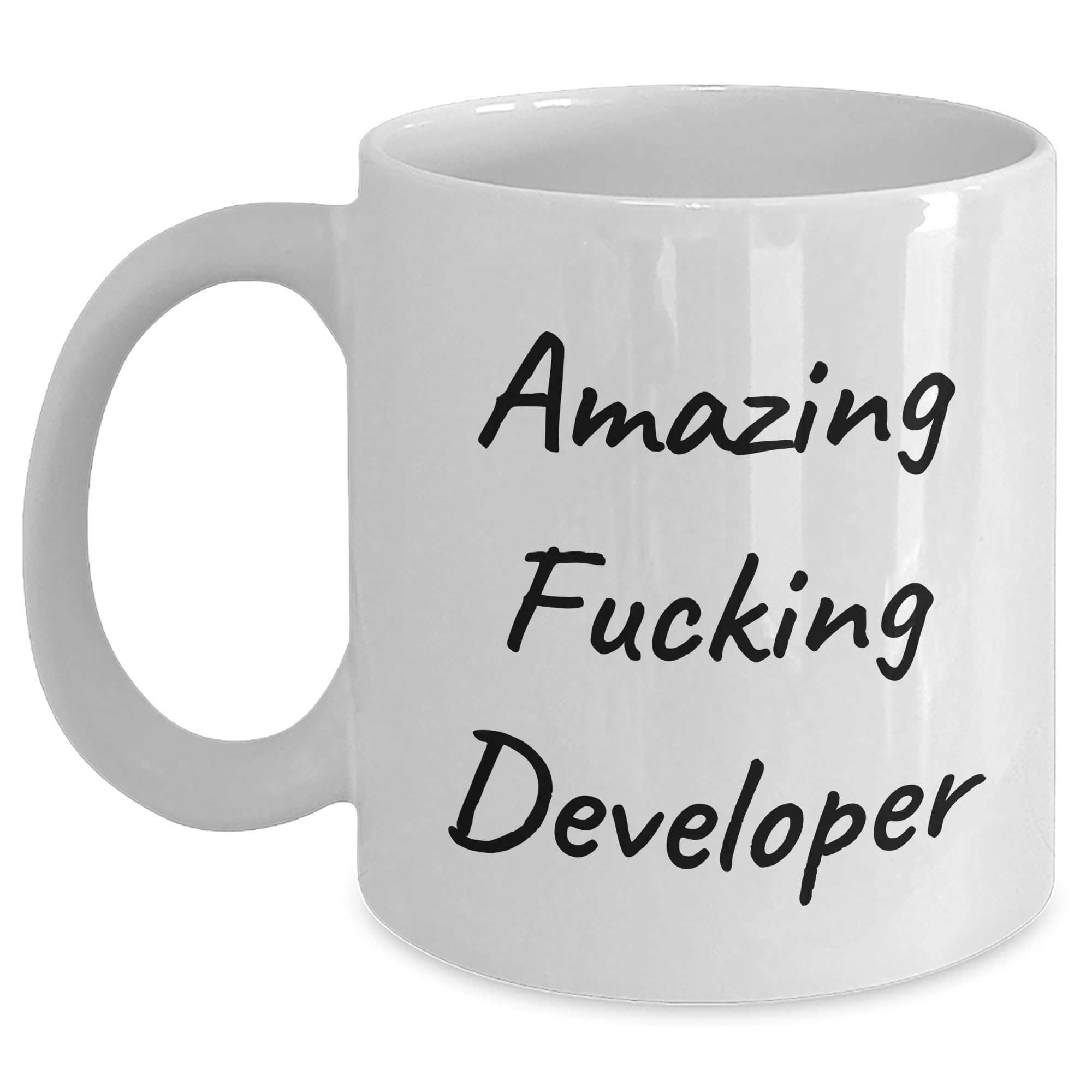 Funny Developer Birthday Unique Gift Amazing F-ing Developer White Coffee Mug 15oz