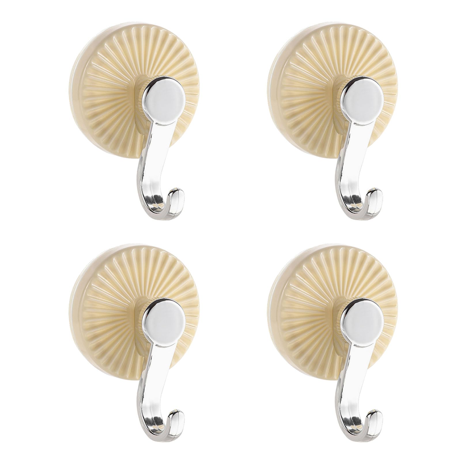 Beimus of 4 Extra Strength Suction Cup Hooks Removable Bath Towel Hangers Nonslip Design for Kitchen Shower Storage Practical Suction Cup Hooks Without Drill